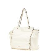 ヴァレンティノ ロックスタッズ ハンドバッグ ショルダーバッグ 2WAY ホワイト レザー レディース VALENTINO 【中古】